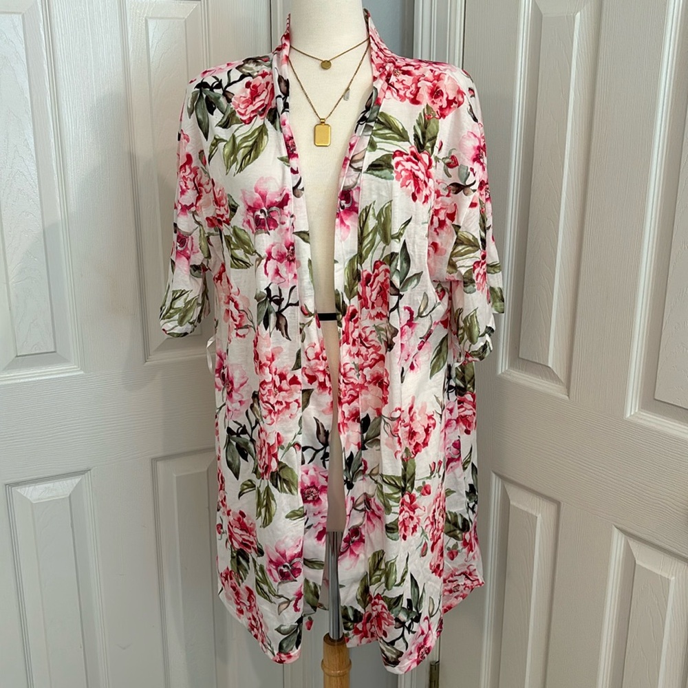 Kimono Robe, Floral, Missing Belt, One Size